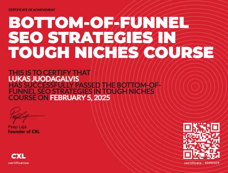Bottom-of-funnel SEO strategies in tough niches – CXL, 2025