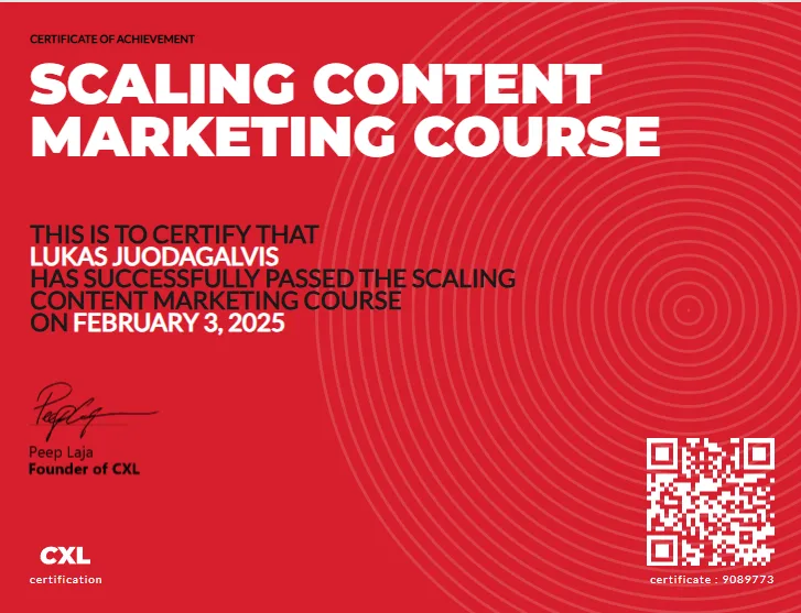 Scaling Content Marketing – CXL, 2025