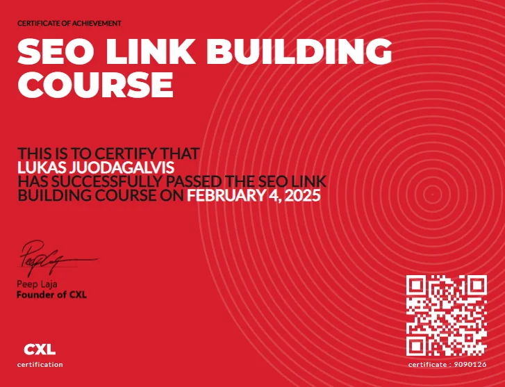 SEO Link Building – CXL, 2025