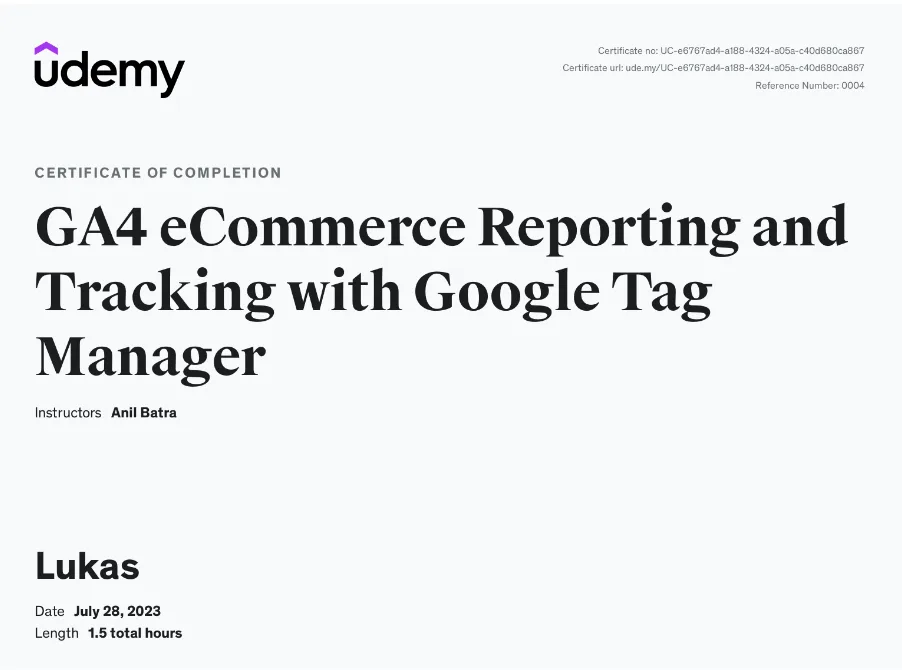 GA4 eCommerce Reporting and Tracking with Google Tag Manager – Udemy, 2023